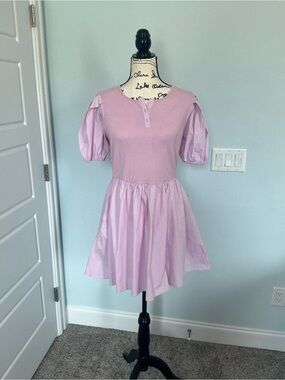 english factory high low knit combo dress Poplin Combo Knit Mini Dress English Factory